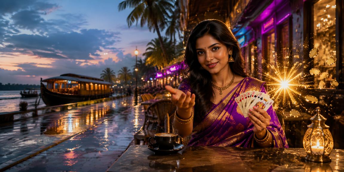 Kerala lottery player checking result on mobile at night
